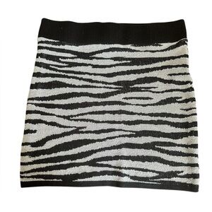 Gabriella Rocha Women’s Zebra Print Mini Skirt Black White Size Small